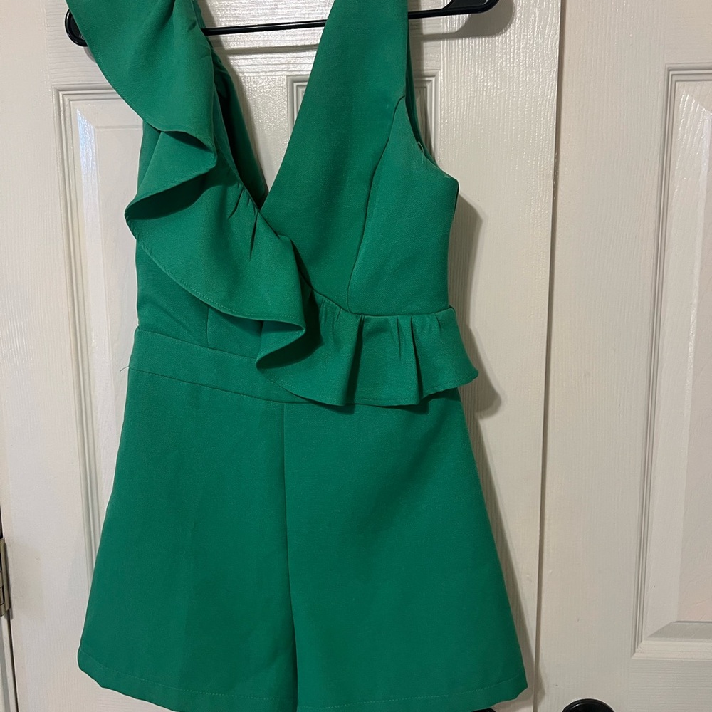 DO+BE Green Ruffle Jumpsuit